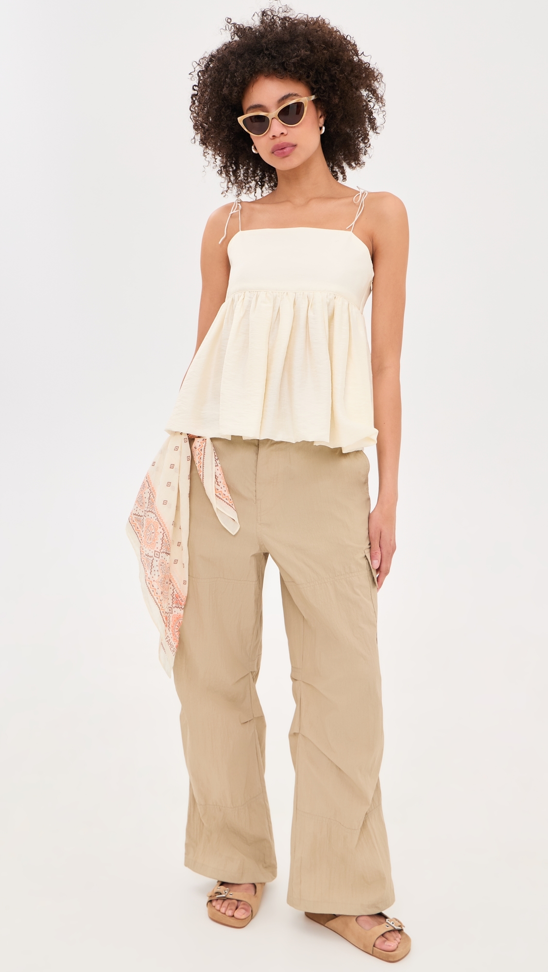 Flared Bustier Blouse Ivory