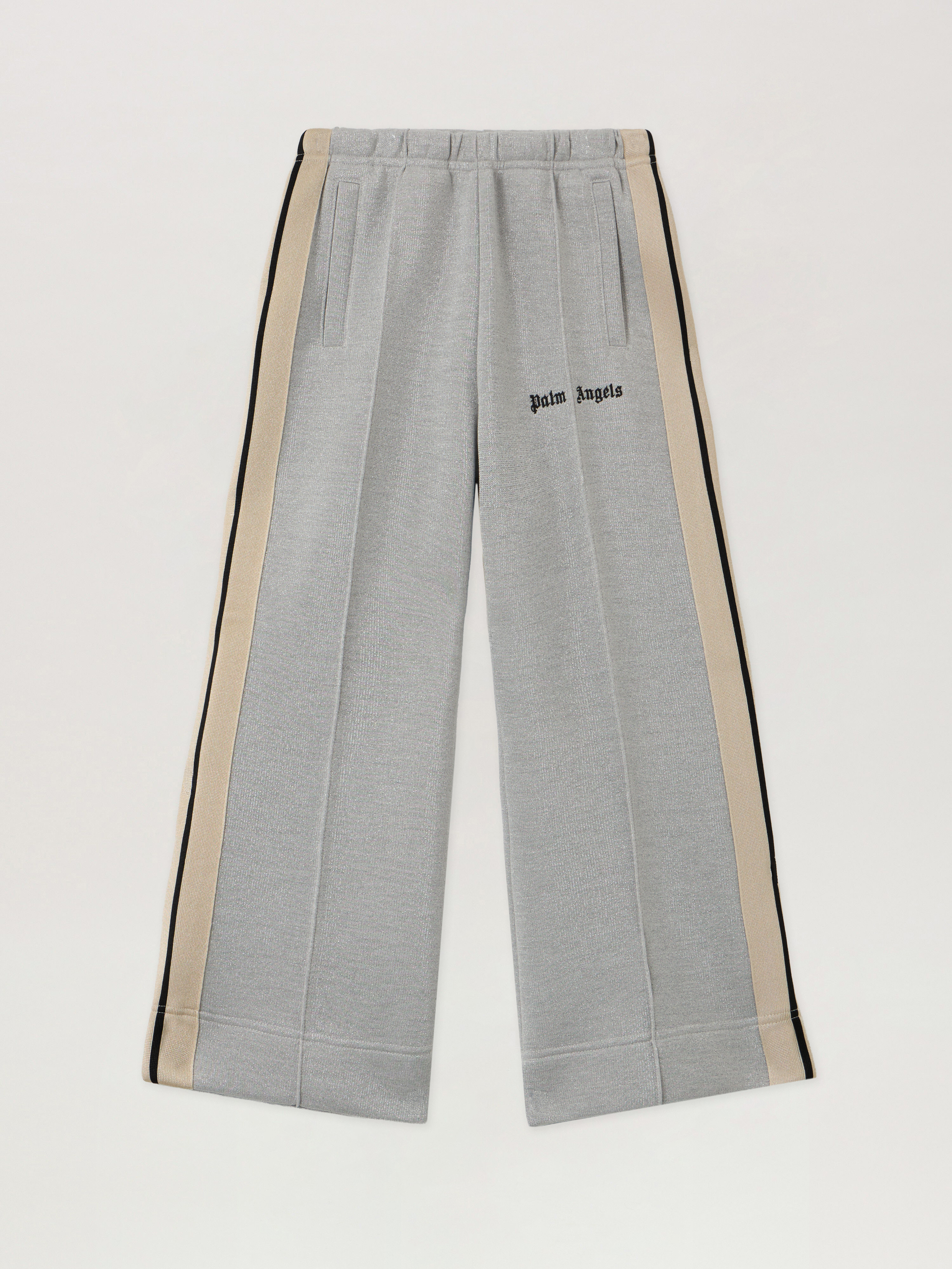 Lurex Wide Leg Track Pants Kids  Silver