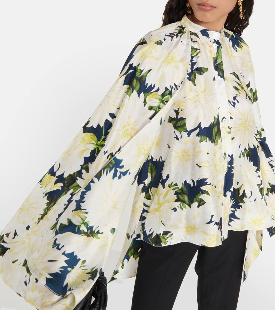Floral cotton-blend blouse