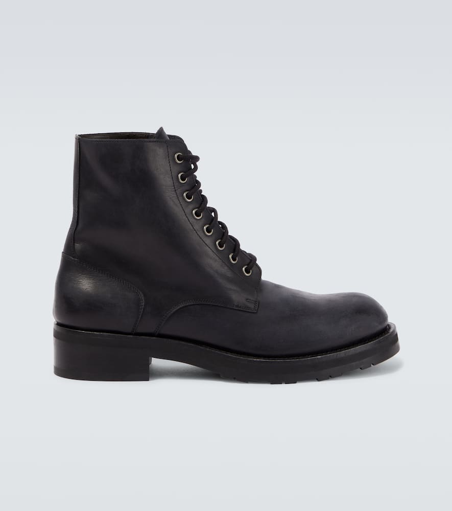Leather combat boots