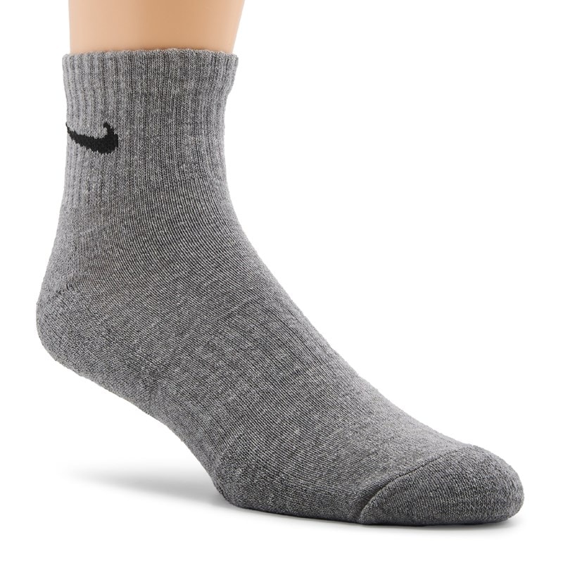 Men's 6 Pack Large Everyday Cushioned Ankle Socks (Carbon Grey)
