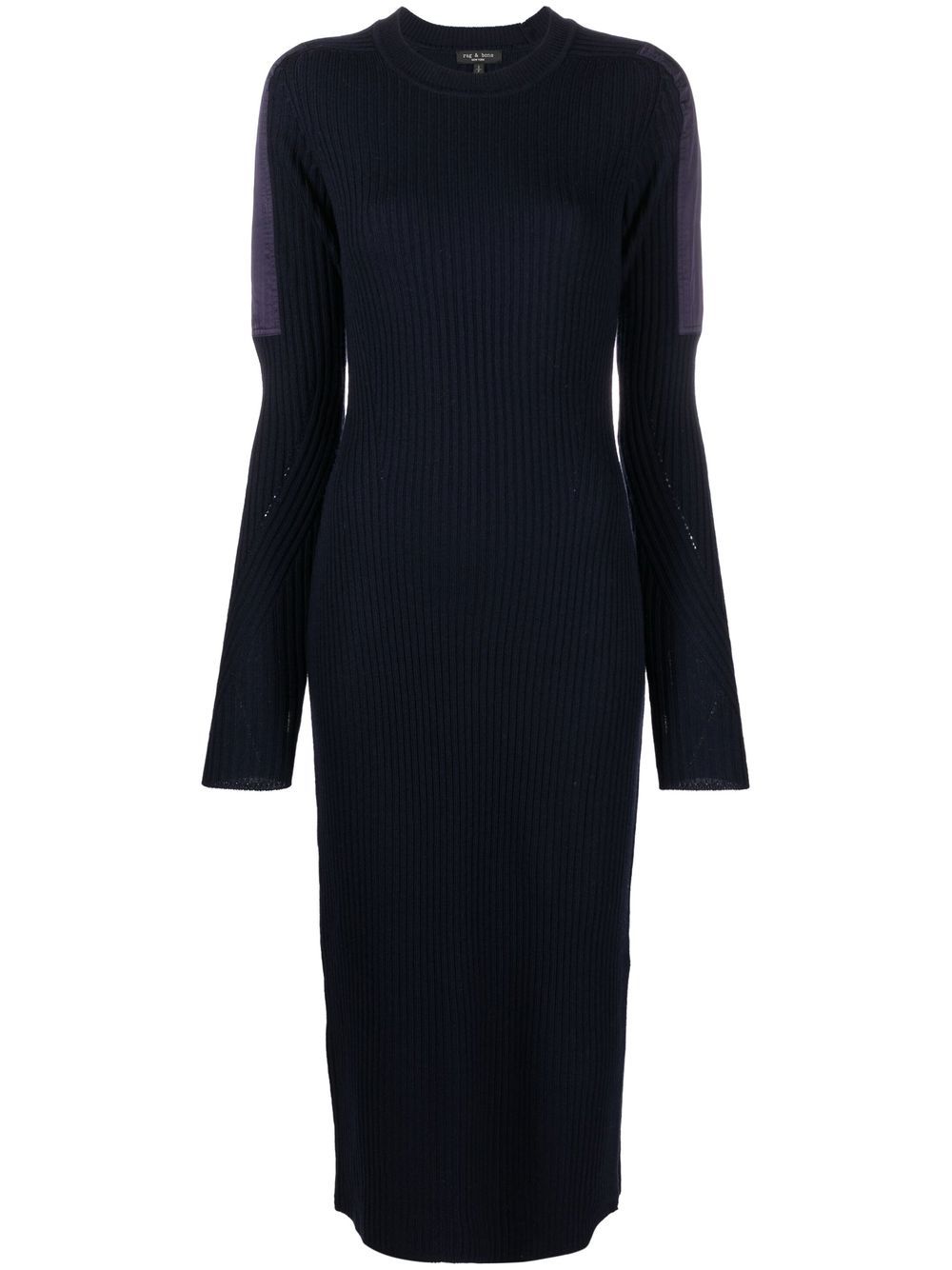 Nikole ribbed-knit midi dress - Blue
