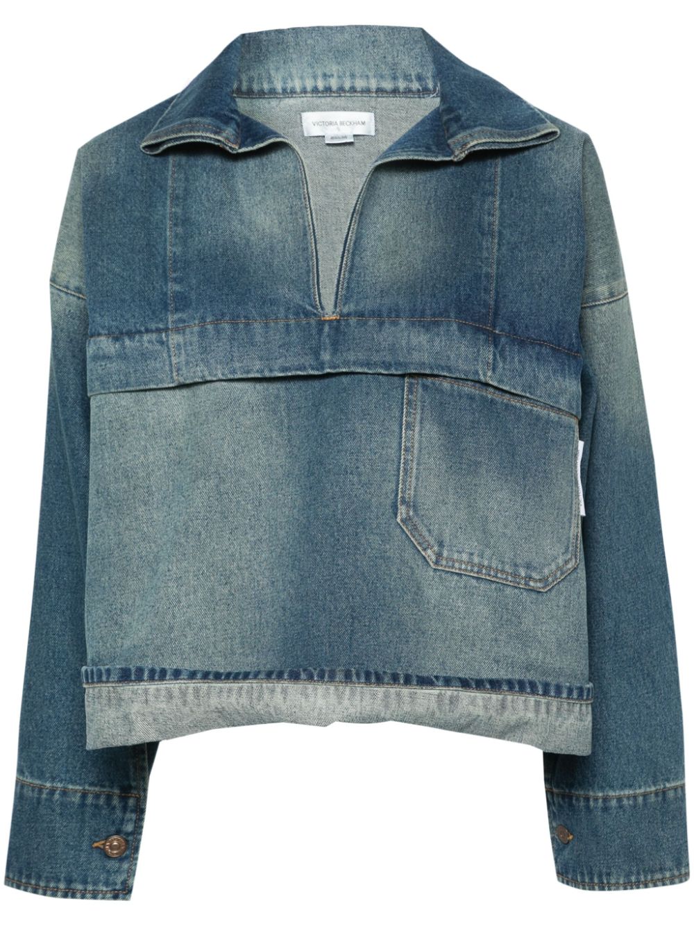 Cropped denim shirt - Blue