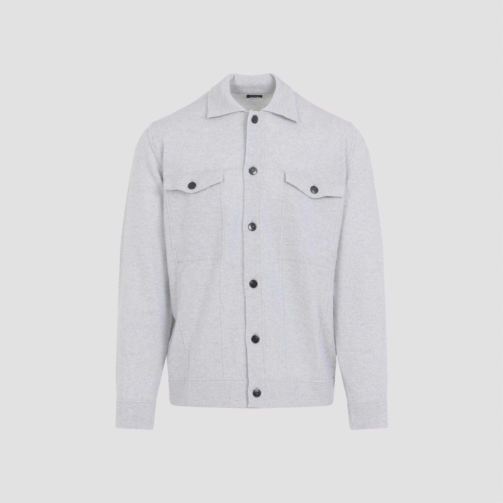 Button-fastening Flap-pocket Shirt Jacket