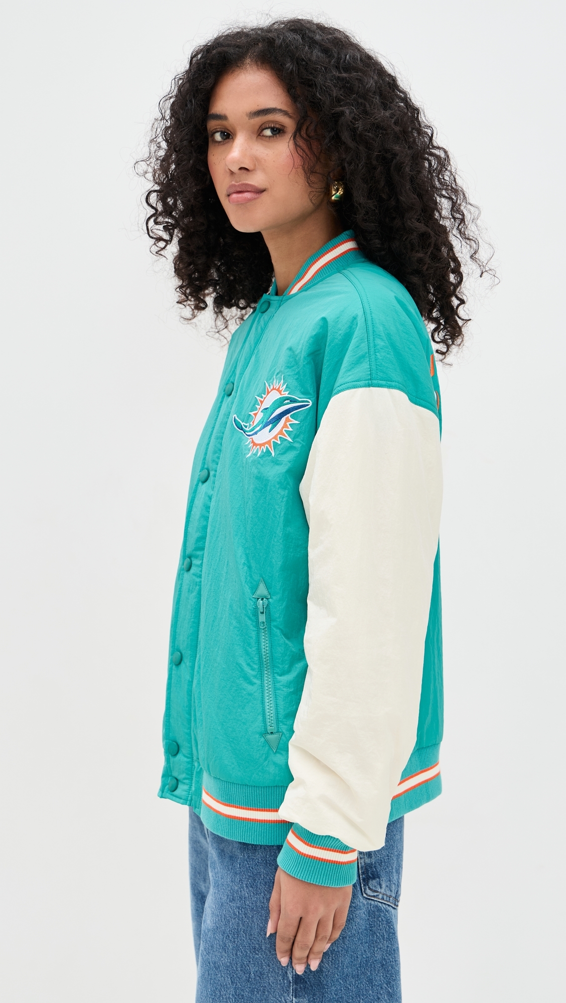 Dolphins Colorblock Bomber Jacket Dolphins Aqua/Sugar Swizzle