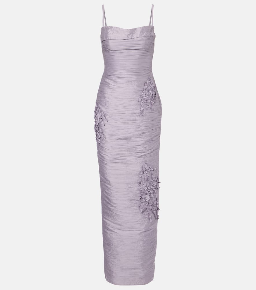 Marisol appliqué taffeta gown