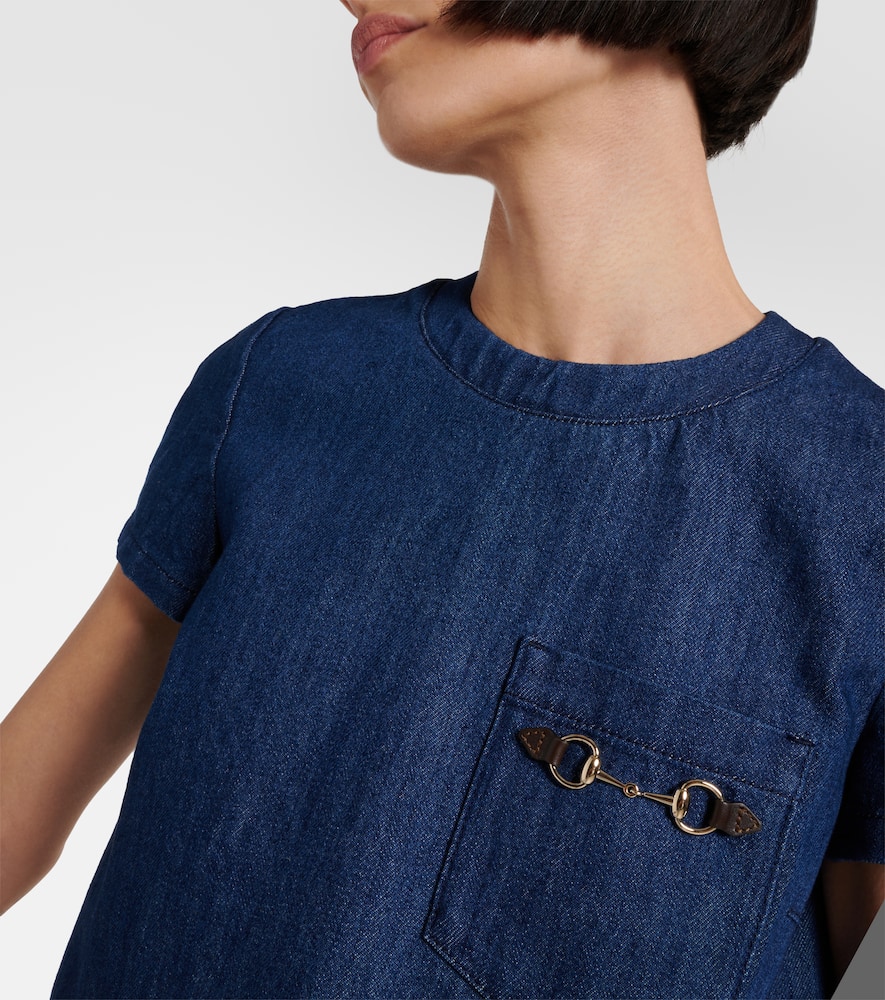Horsebit denim minidress