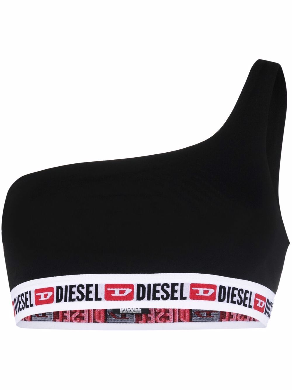 One-shoulder bralette top - Black