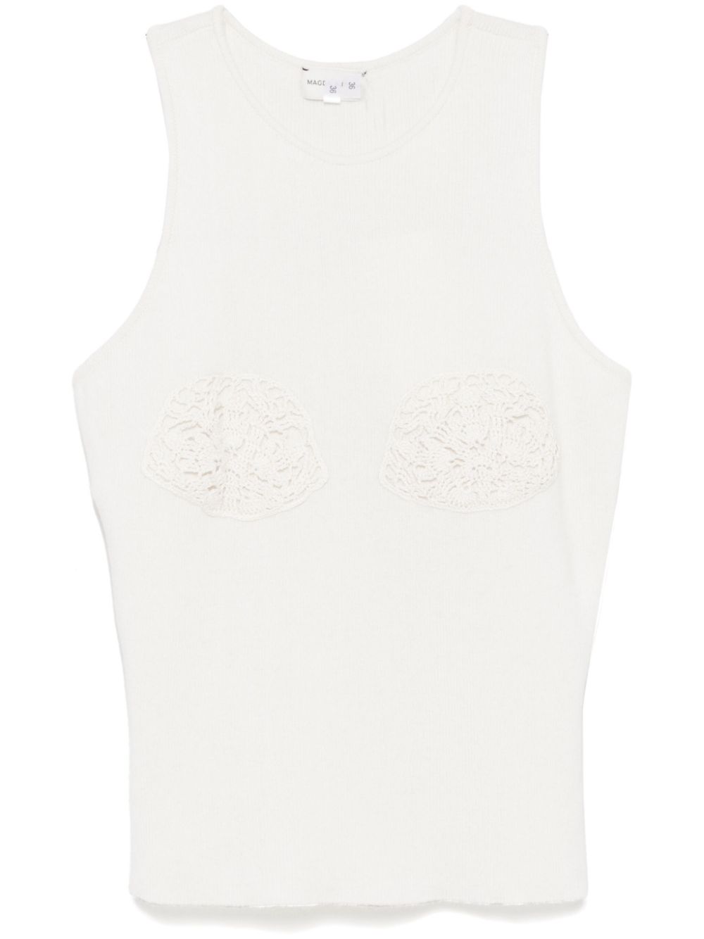 Crochet-detailed top - Neutrals