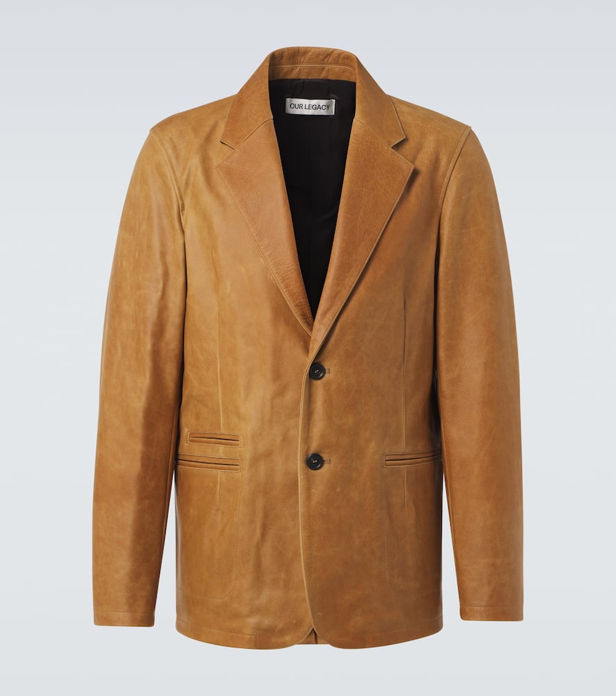 Opening leather blazer