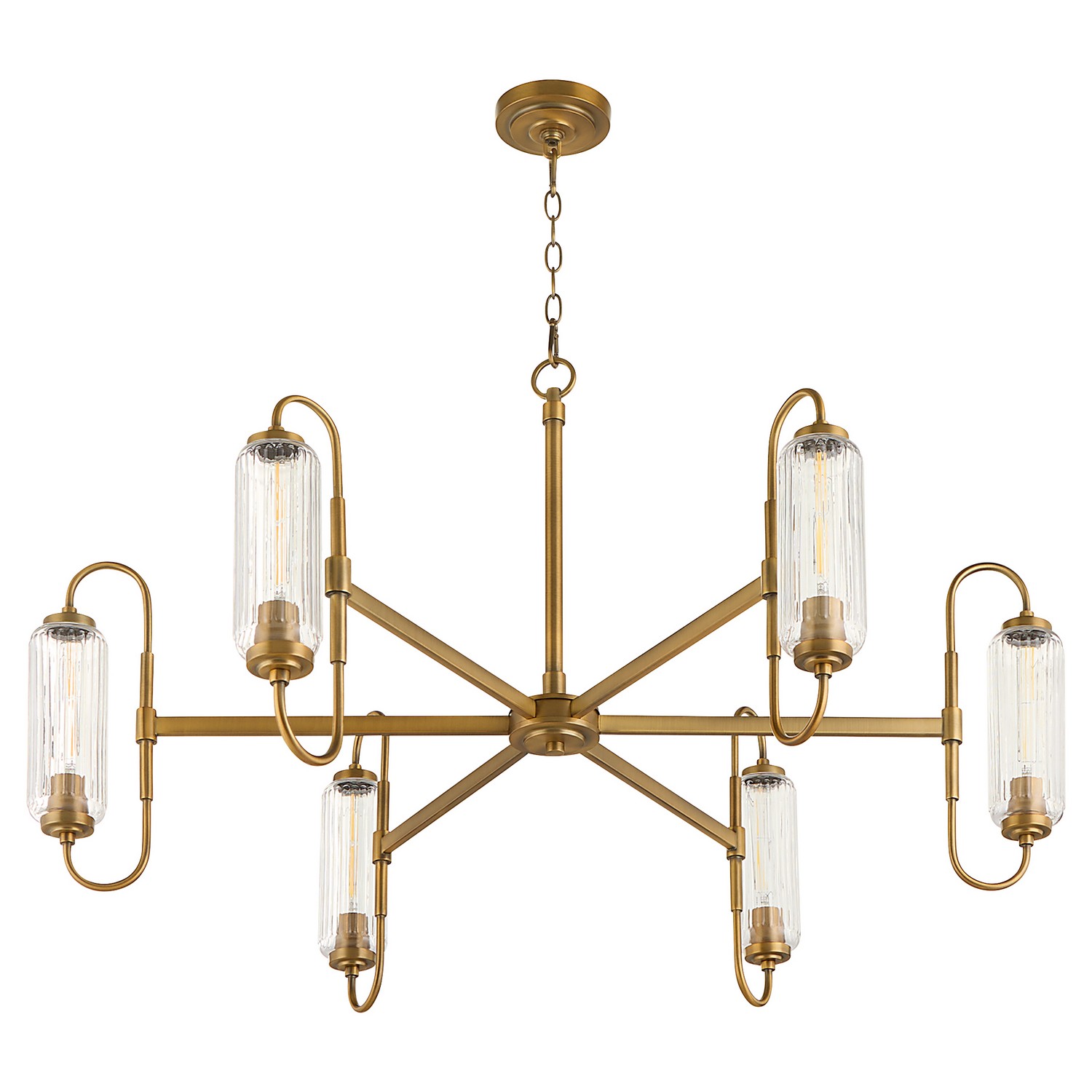 Brushed Brass Chandelier from the Whitmire Collection