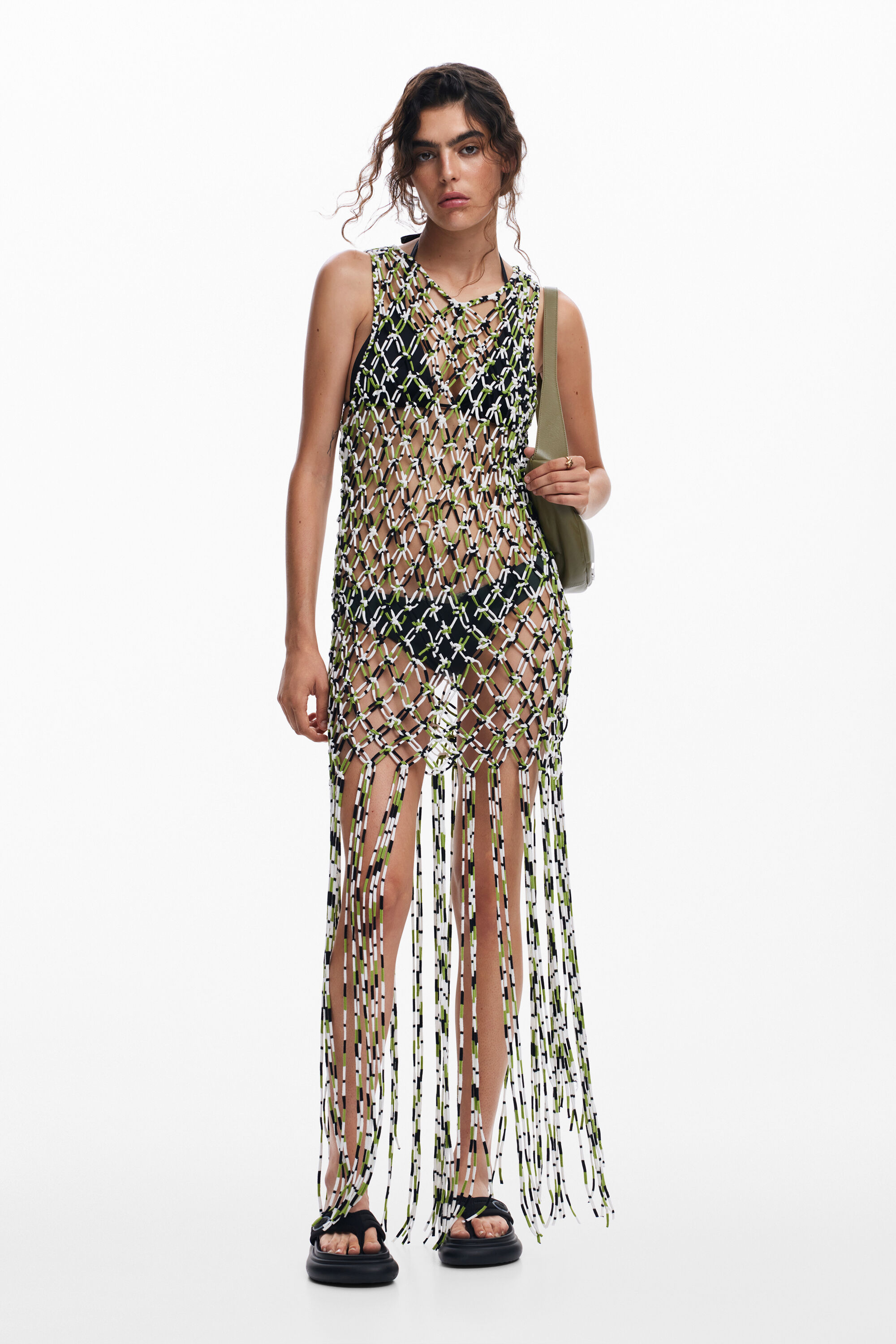 Mesh dress with net effect
