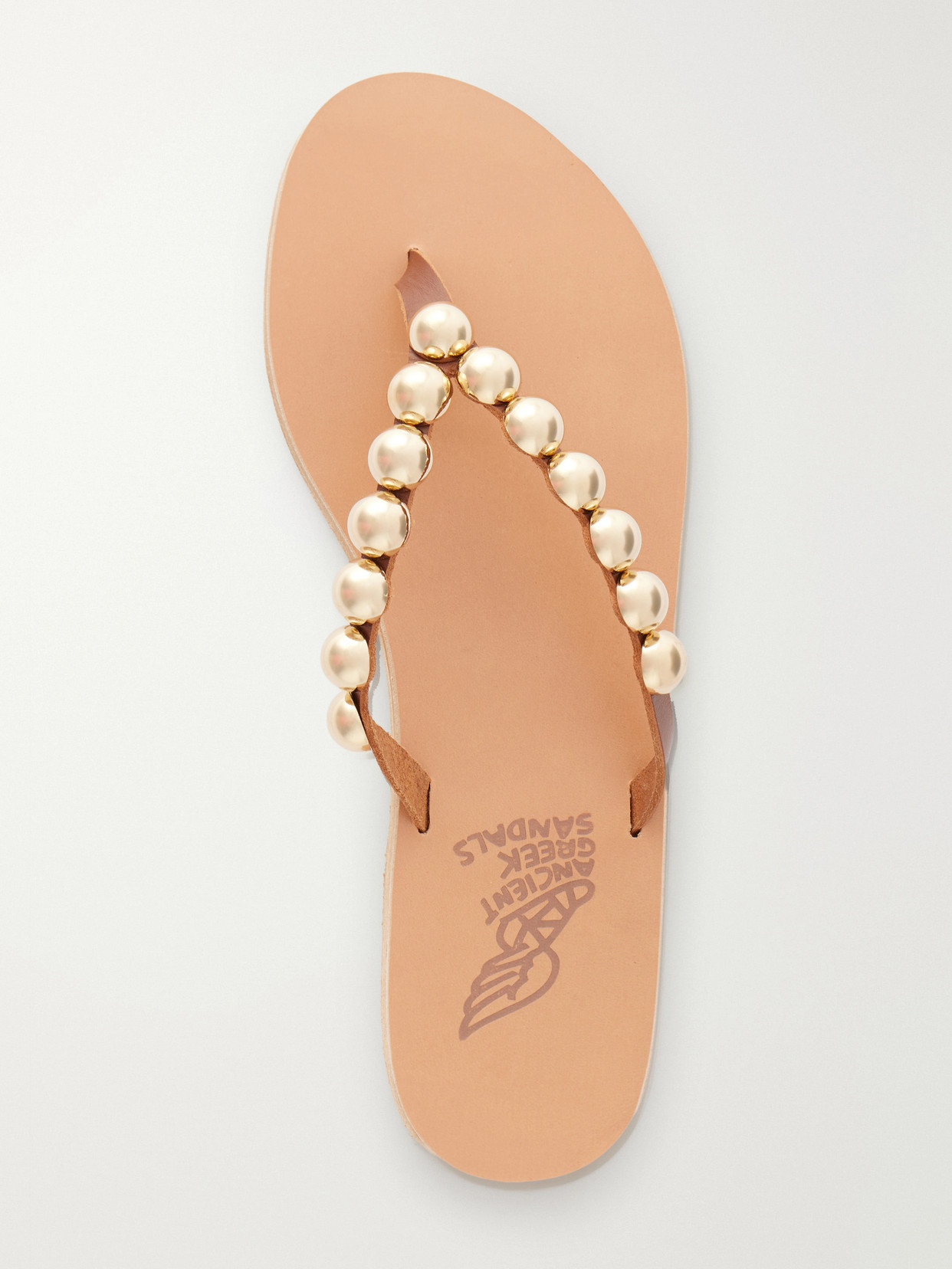Endoxi Studded Leather Sandals - Tan
