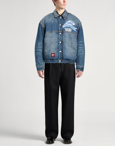 Man Denim outerwear Blue Size L Cotton