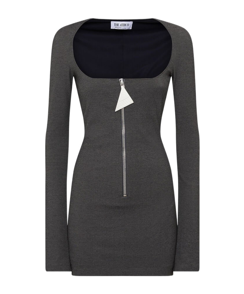 Mélange-effect mini dress