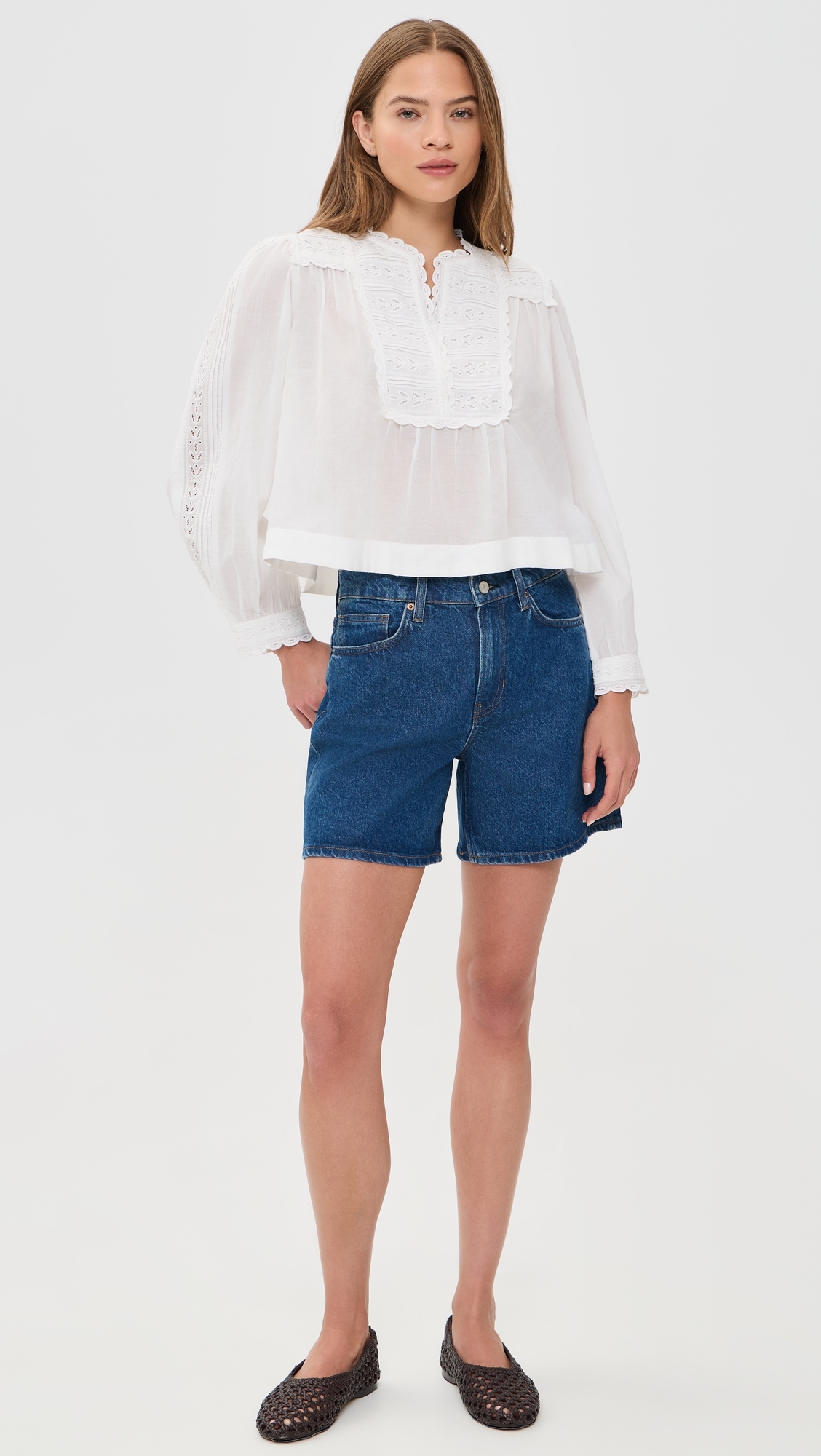 Eliza Eyelet Top White