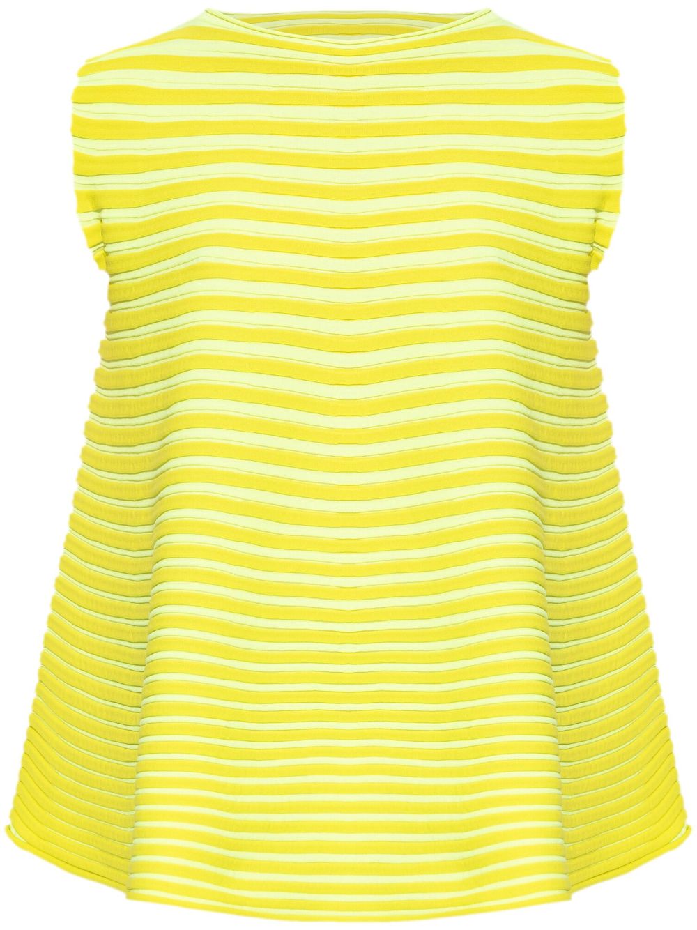 Striped ribbed-knit T-shirt - Yellow