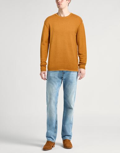 Man Sweater Camel Size L Virgin Wool