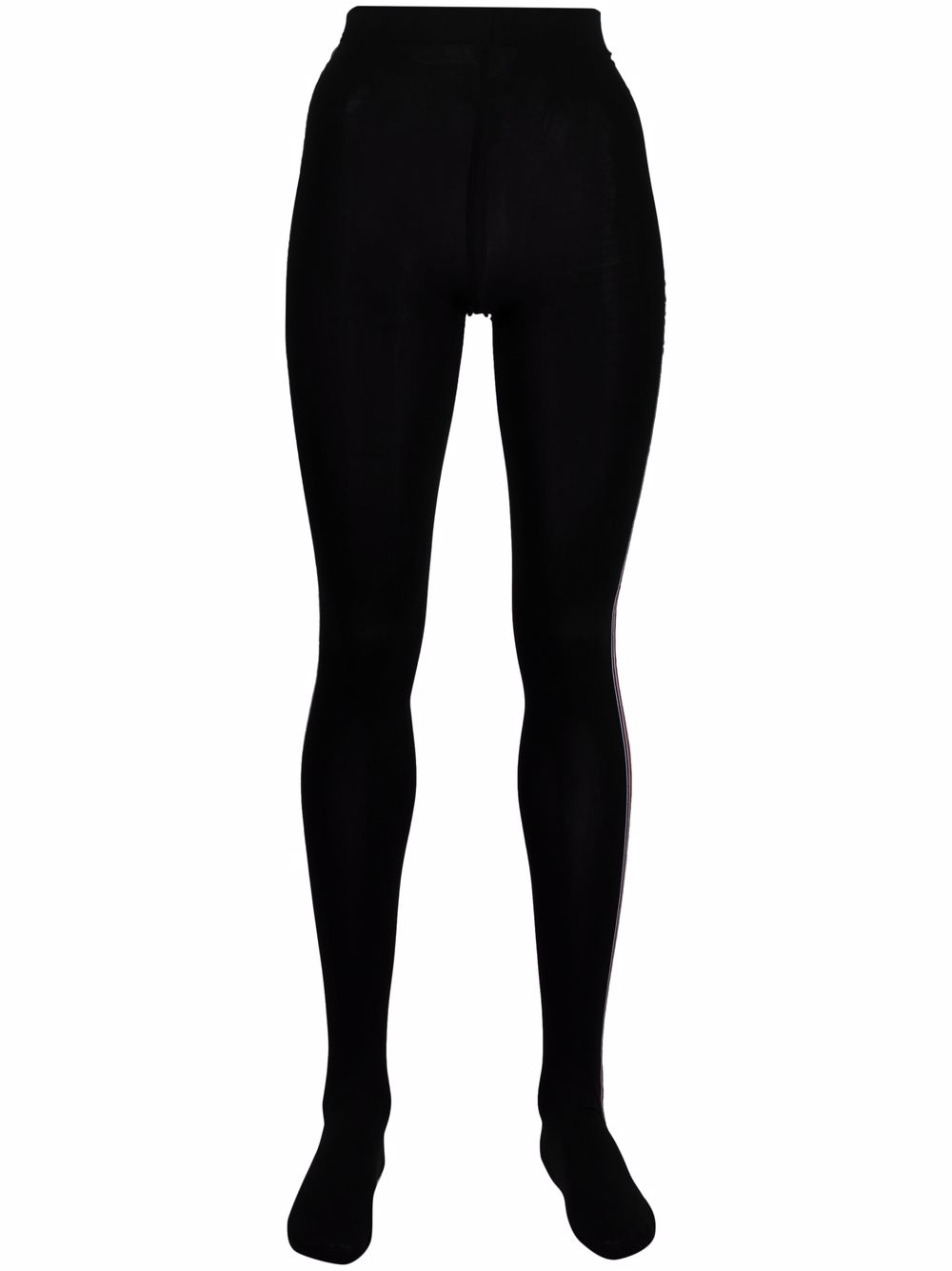 Intarsia side-stripe opaque tights - Black
