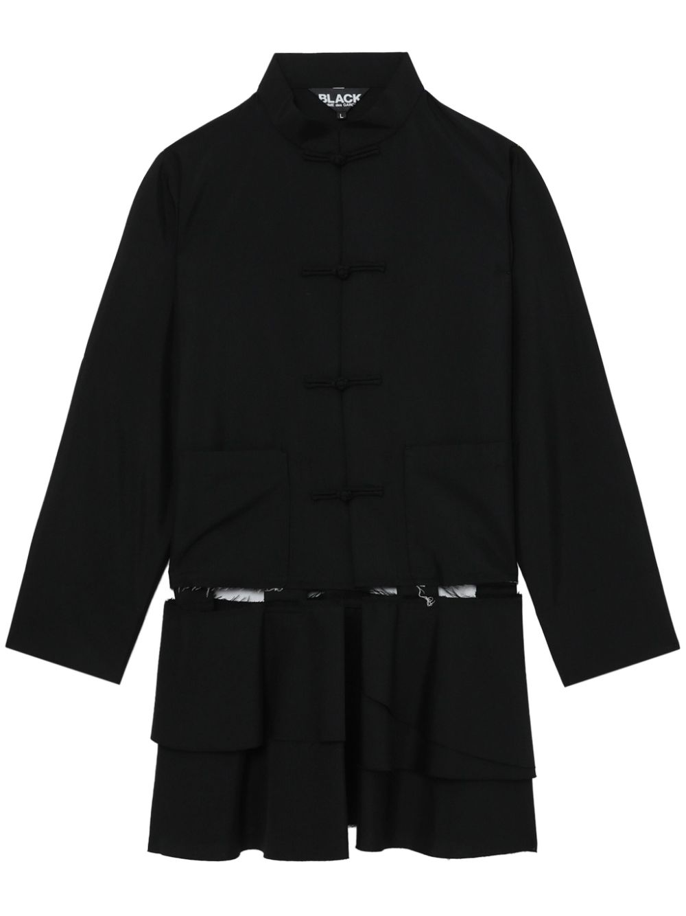 Cut-out wool-blend coat