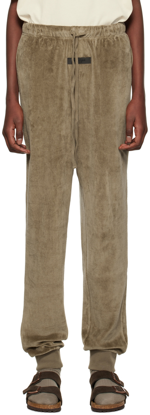 Brown drawstring jogger trousers
