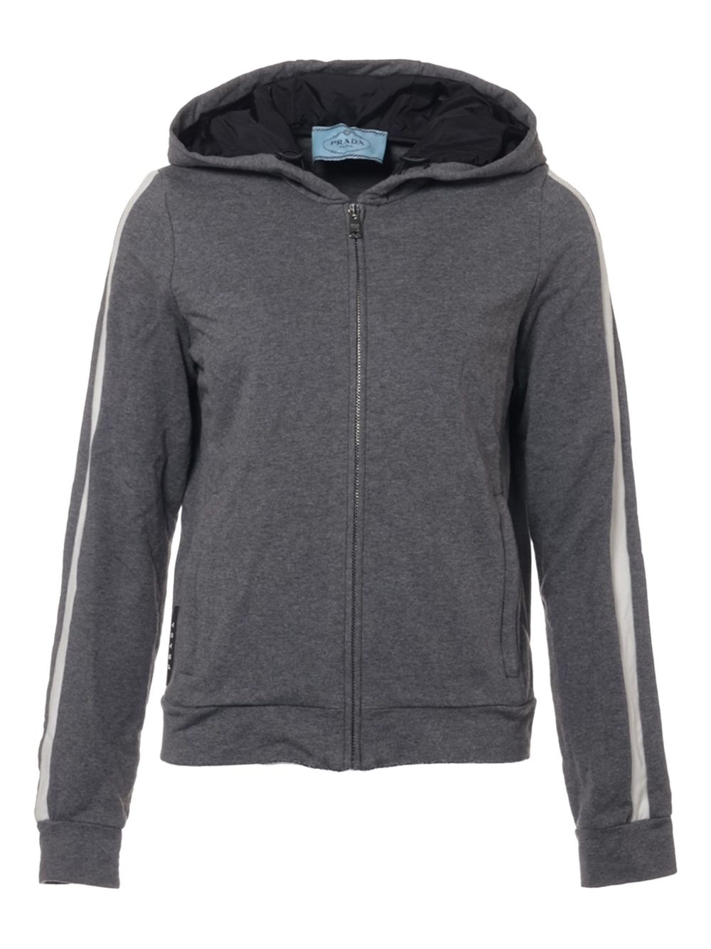 Prada Pre-Owned 2019 stripe-detailed hoodie - Grey