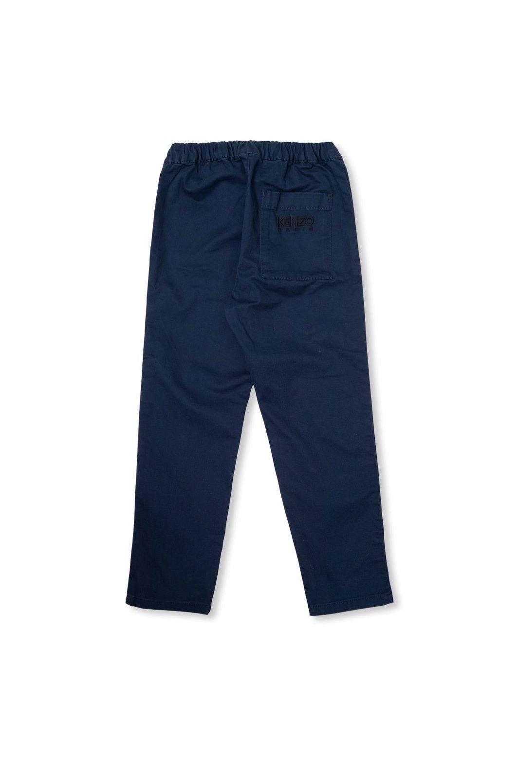 Logo-embroidered straight-leg trousers - Blue