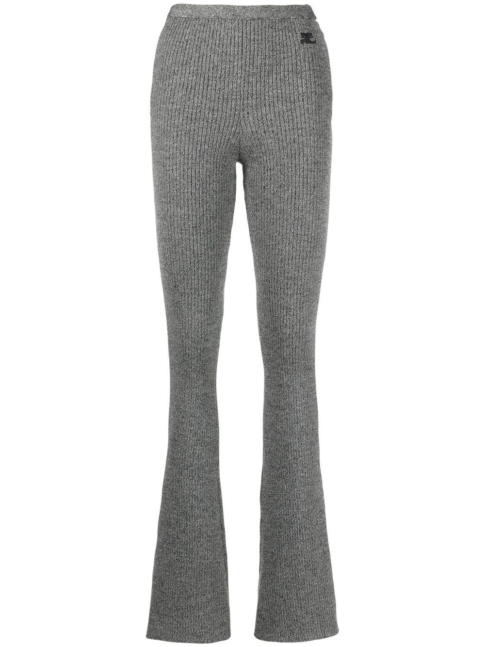 Flared knitted trousers - Grey