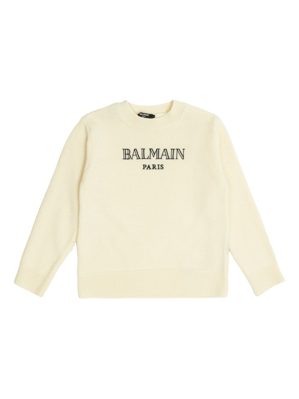 Logo-embroidered crew-neck sweater - Neutrals