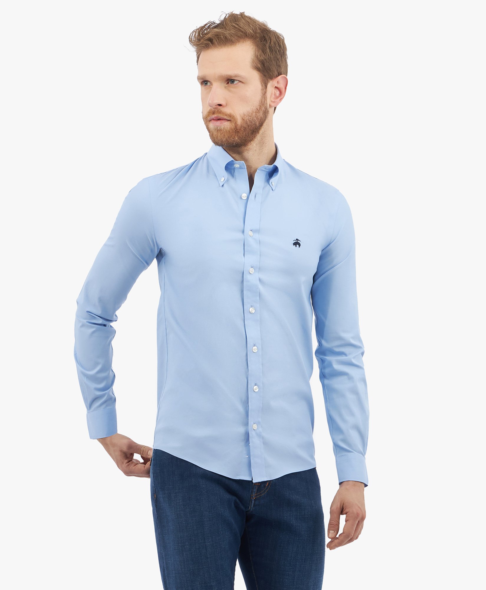 Slim Fit Oxford Pinpoint Non-iron Button Down Shirt
