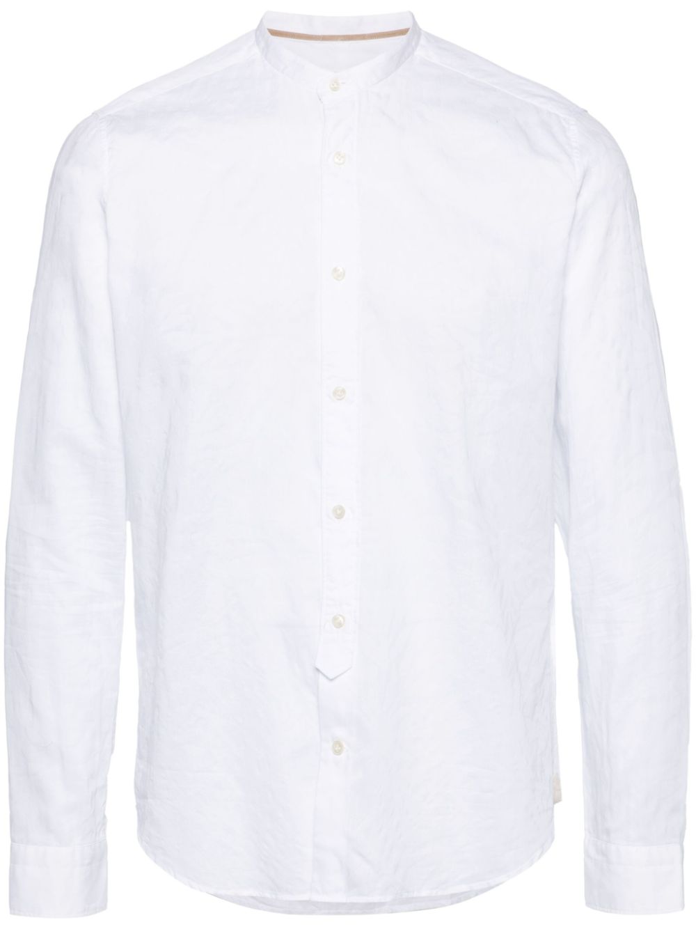 Band-collar cotton shirt - White