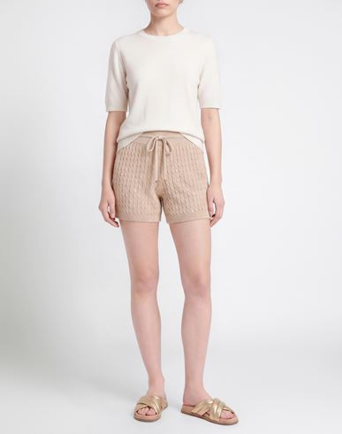 Woman Shorts & Bermuda Shorts Beige Size M Cotton, Linen, Polyester