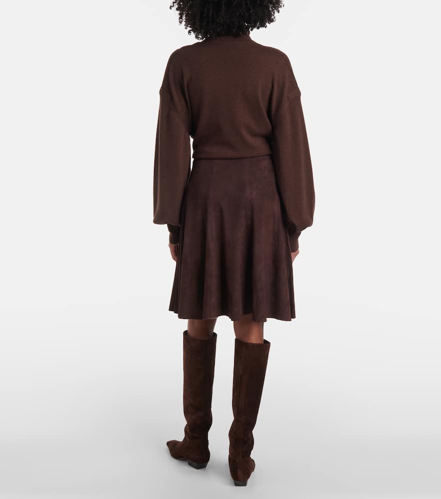 Rosalba suede midi skirt