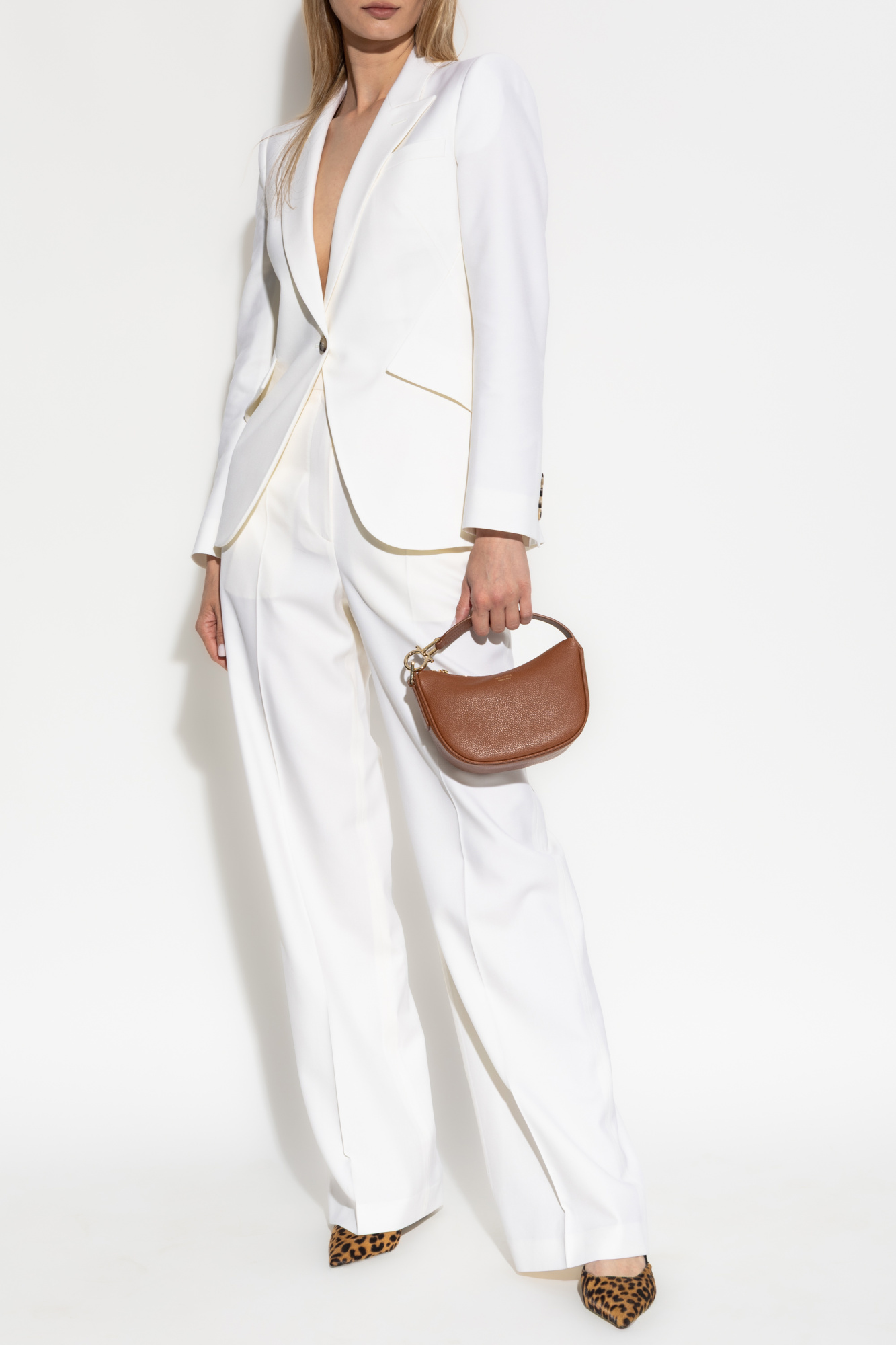 Alexander McQueen Woolen Trousers, Women's, White