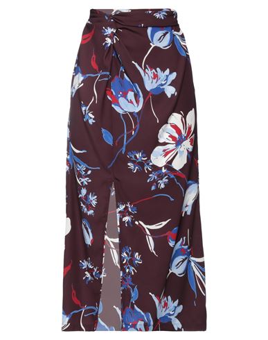 Woman Midi skirt Burgundy Size 2 Polyester