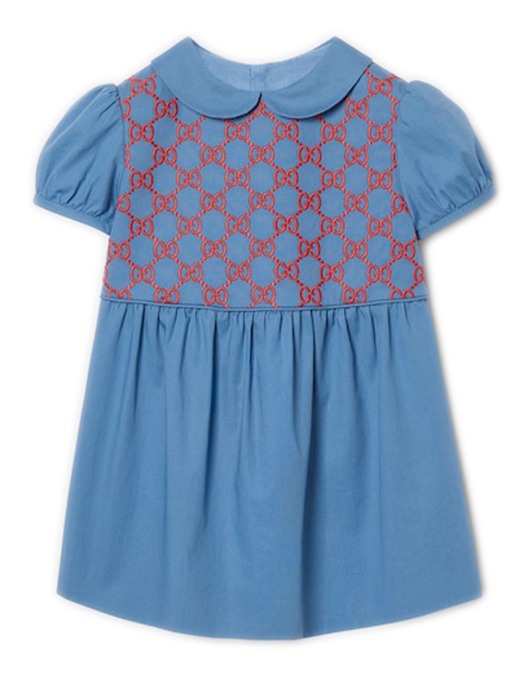 Mini Embroidered Dress with Tiered Skirt