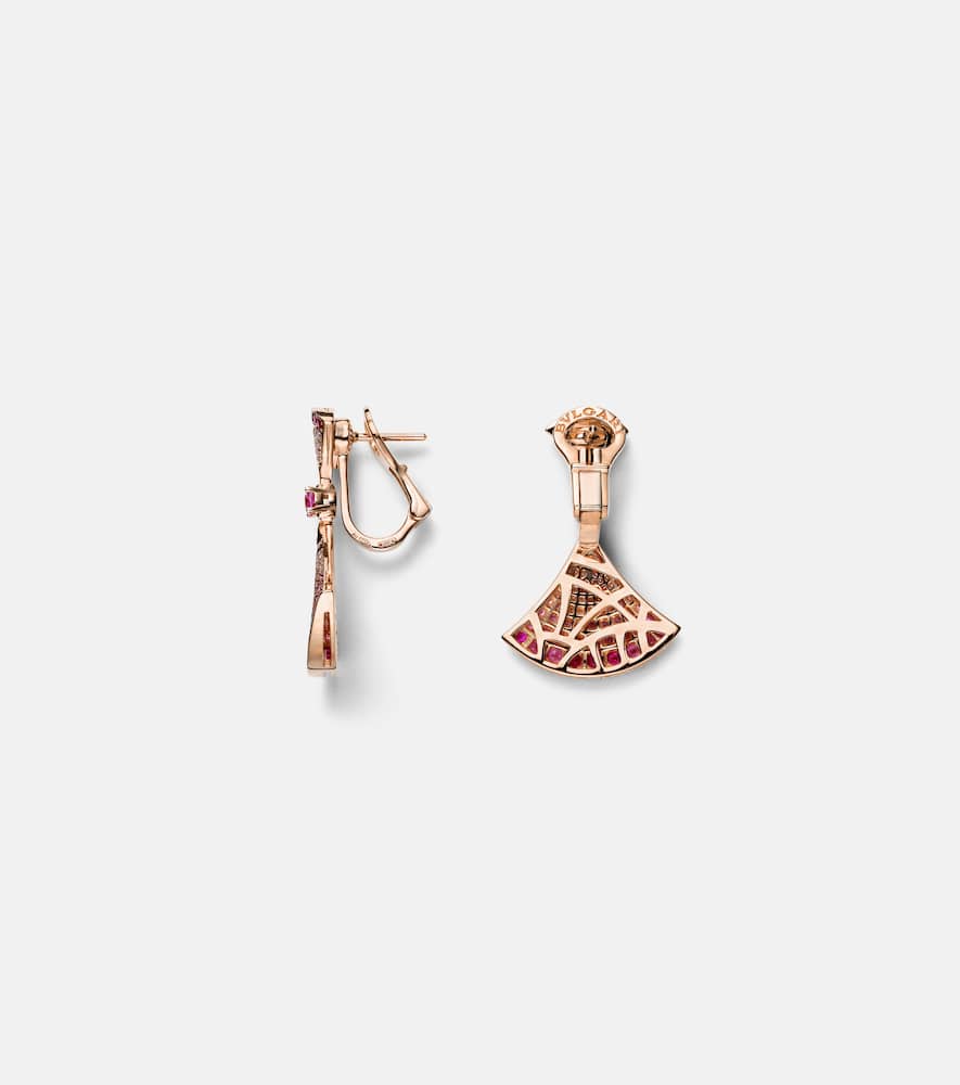 Bvlgari Divas' Dream 18kt gold earrings with pink sapphires and rubies, diamonds