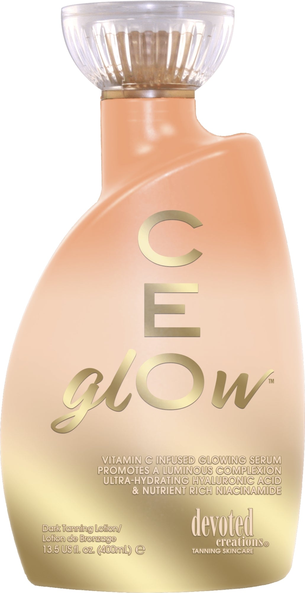 Crema solare con acido ialuronico ultra-idratante e niacinamide ricca di nutrienti Devoted Creations Cream For Solarium CE Glow Golden Bronzing Seru