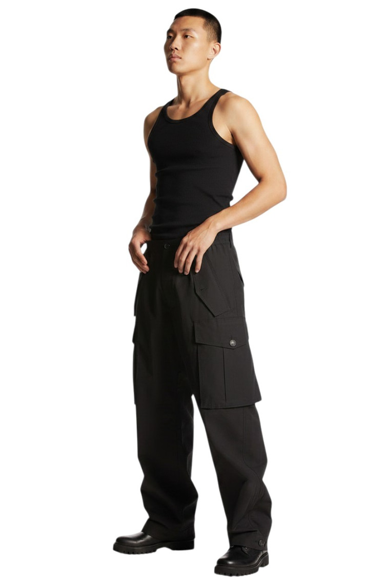 Black Relaxed Cargos Pants
