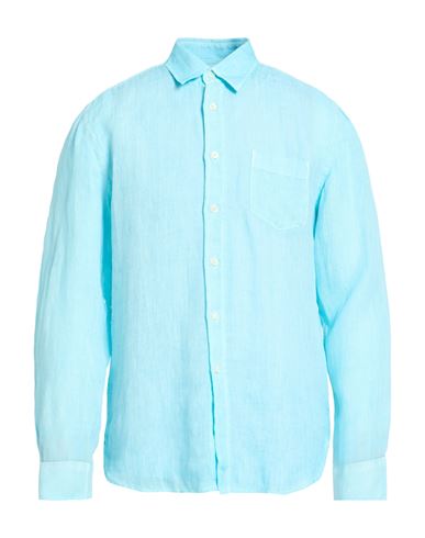 Man Shirt Turquoise Size M Linen
