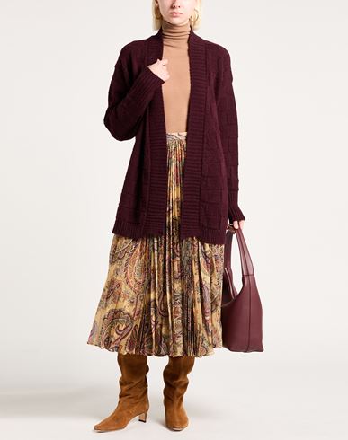 Woman Cardigan Burgundy Size S Acrylic, Alpaca wool, Merino Wool