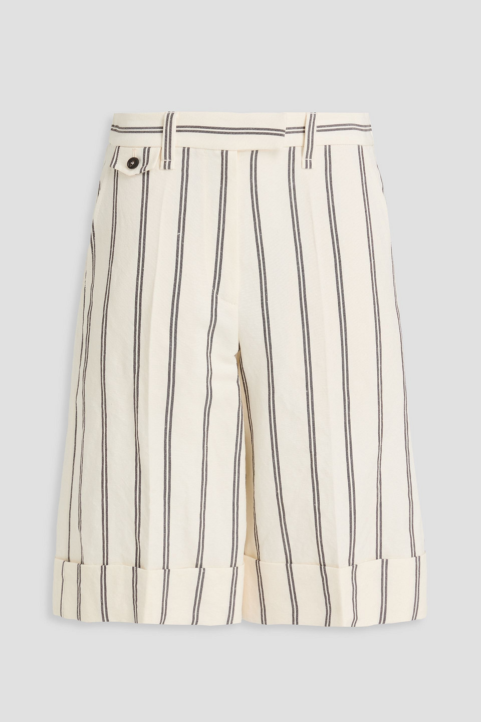 Striped linen and cotton-blend culottes - White - IT 40