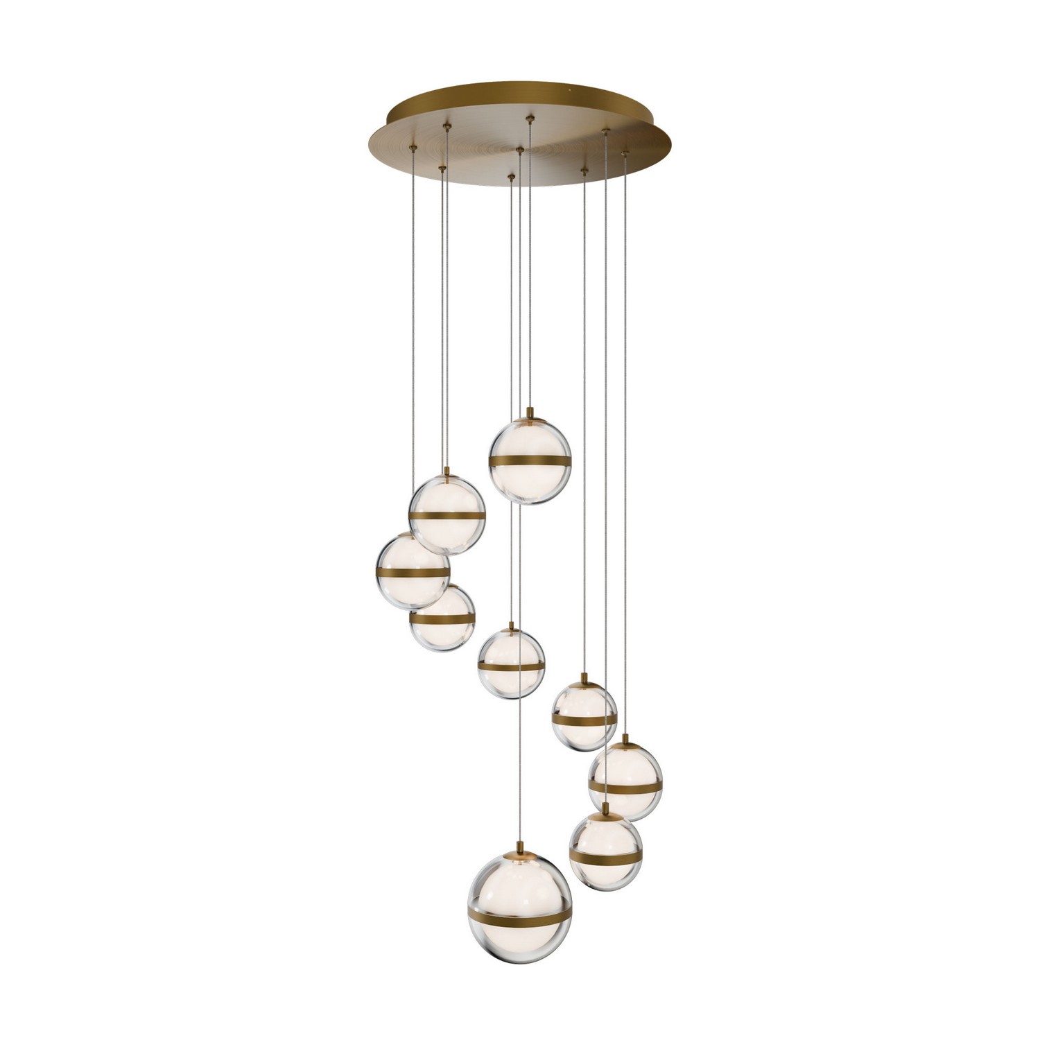 Aged Brass LED Chandelier from the Cyllindra Collection
