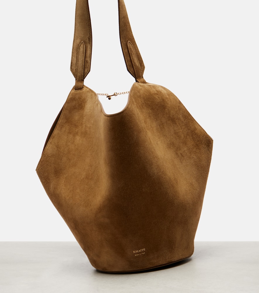 Lotus Small suede tote bag