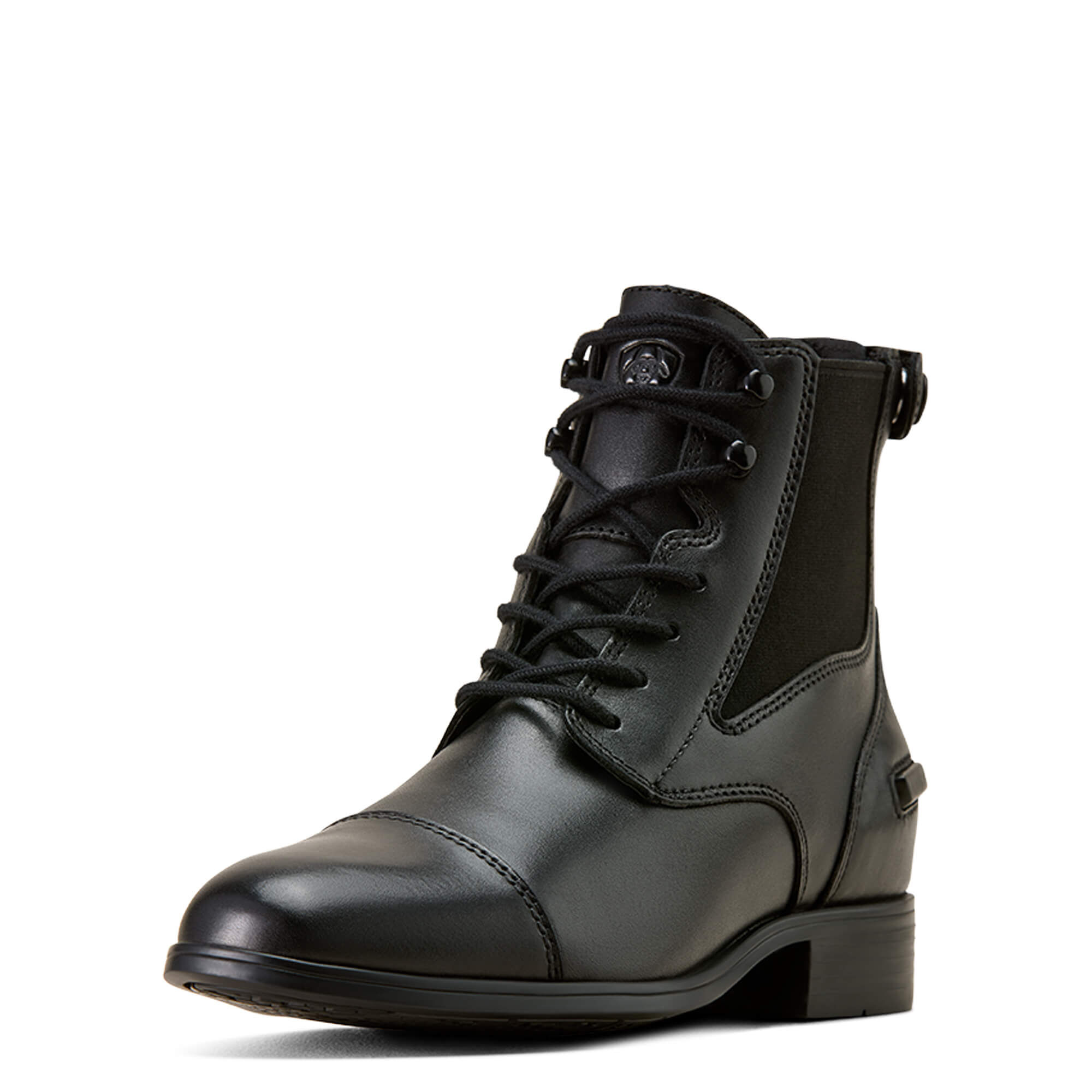 Women's Kendall Back Zip Lace Paddock Boots in Black, B Medium Width, Size 3, by