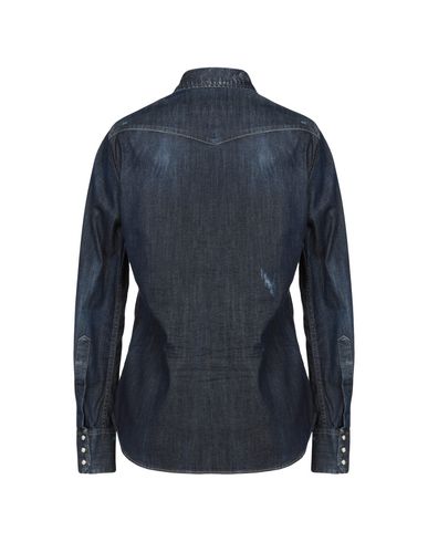 Woman Denim shirt Blue Size 0 Cotton, Elastane