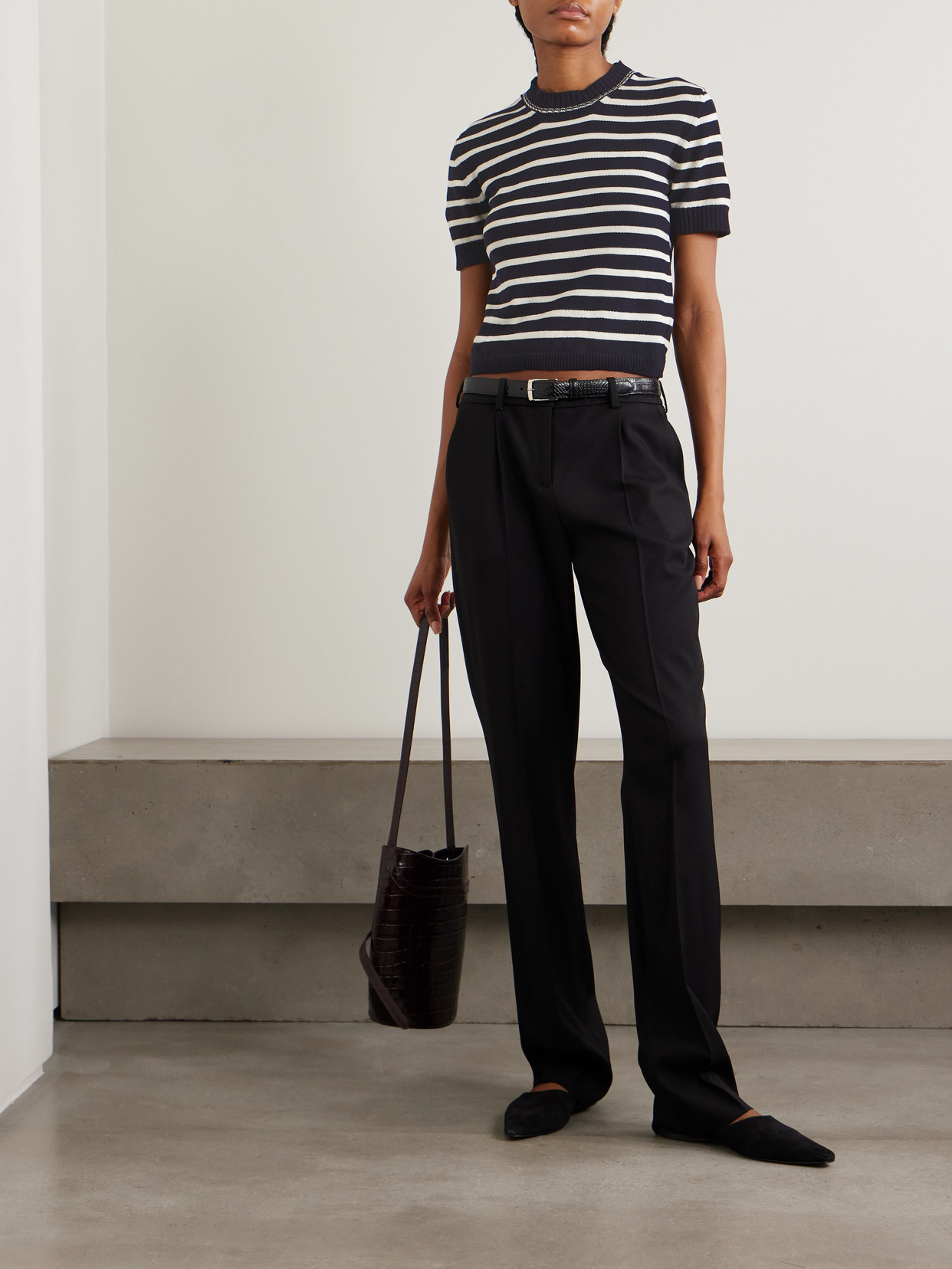 &Shona Striped Organic Cotton Top - Blue