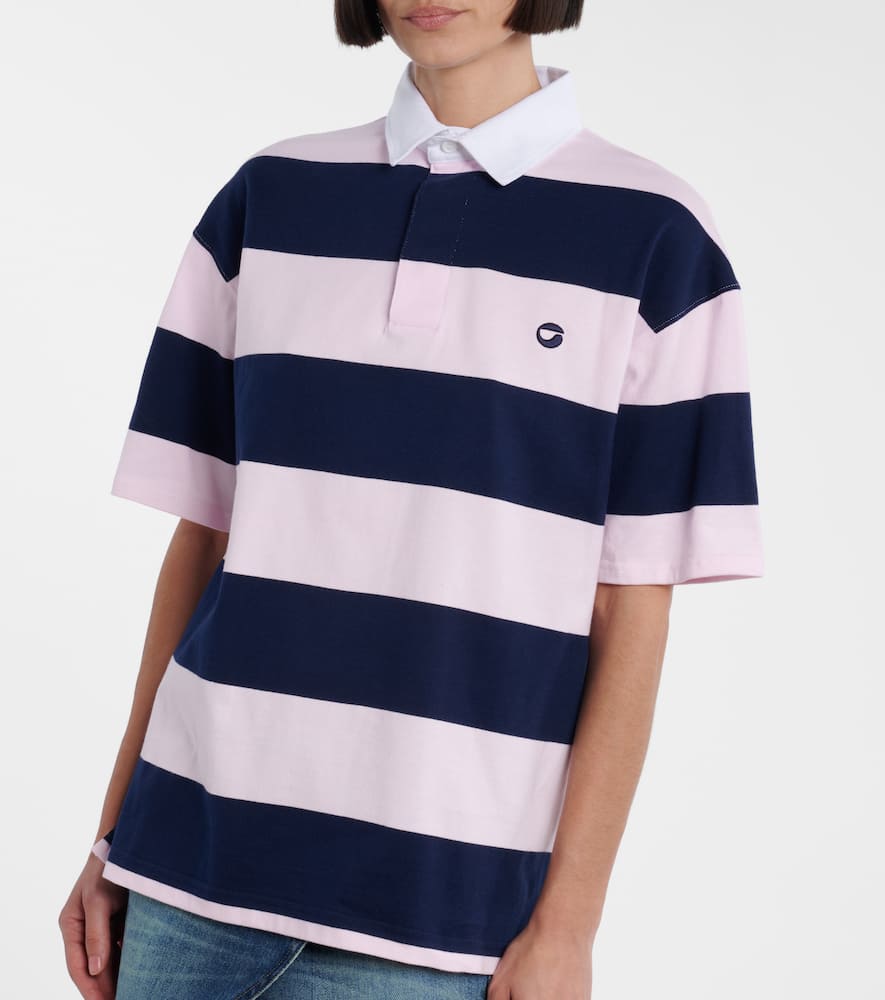 Striped cotton polo shirt