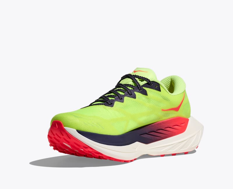 HOKA Women's Rocket X Trail Shoes in Neon Yuzu/Neon Flame
