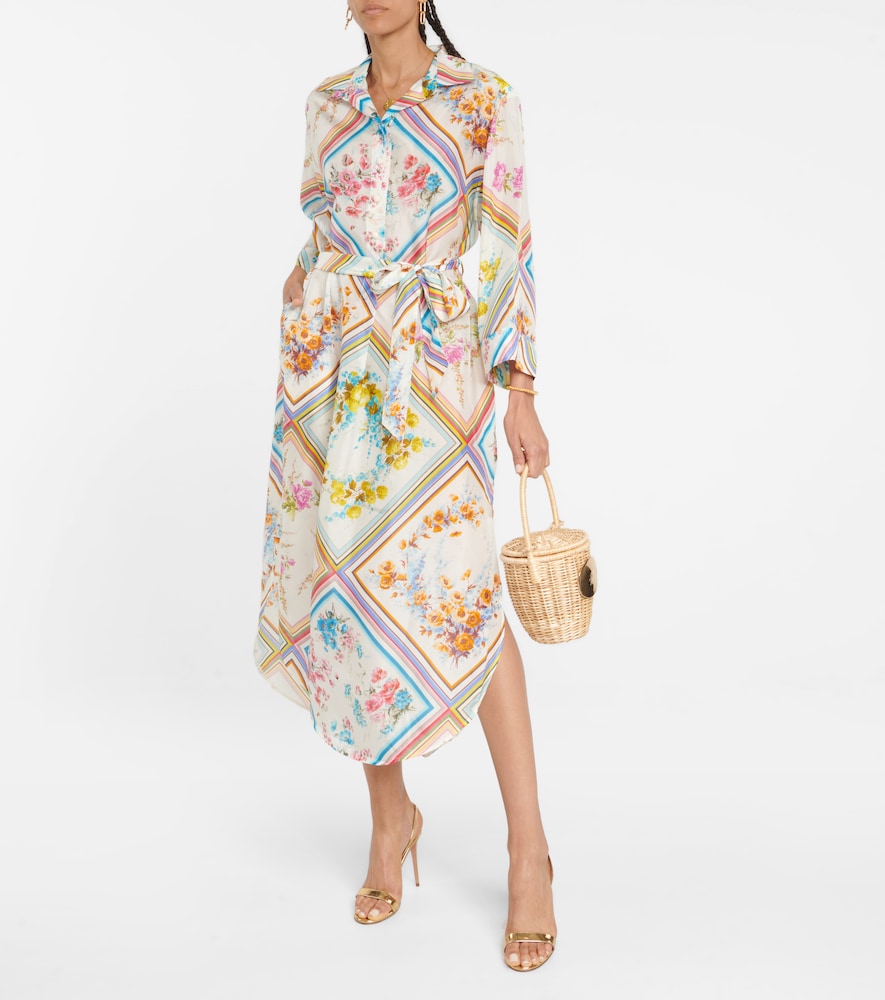 Halcyon patchwork silk midi dress